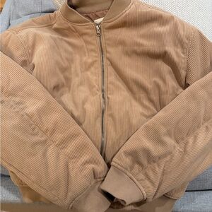 Thread & Supply Light Brown cordoroy Bomber Jacket